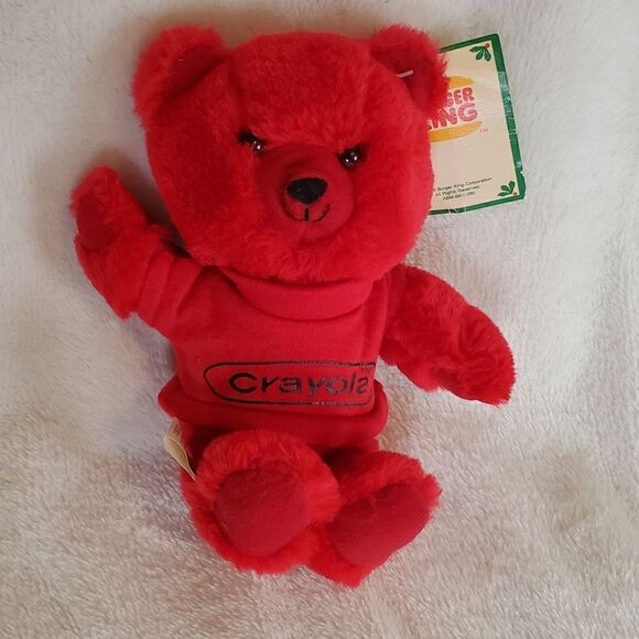 1986 Burger King Red Crayola Stuffed Bear - Picture 1 of 10